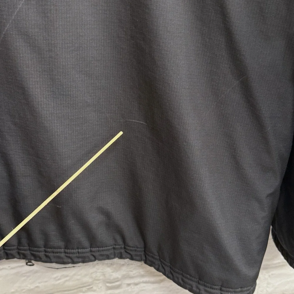 Vtg Adidas Men's M/L Black Gray Reversible Jacket 3 Stripe Logo Hooded Coat 90's